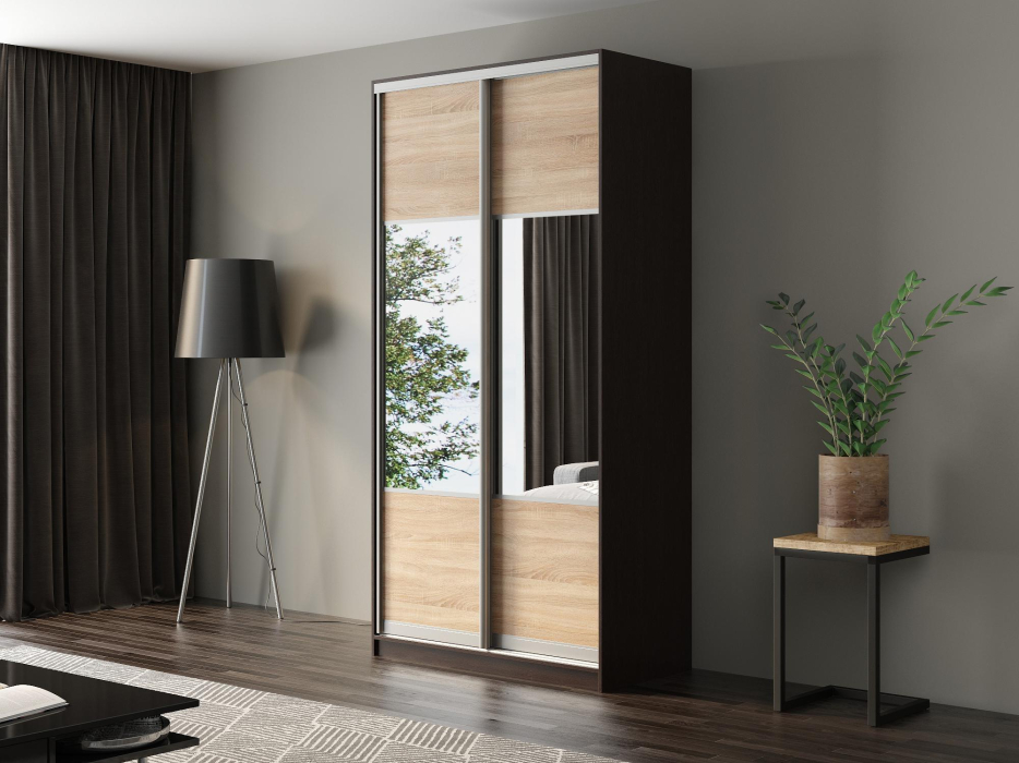 Шкафы-купе, Шкаф-купе Айсберг 120 ВЕНГЕ (сонома/комбинированный)