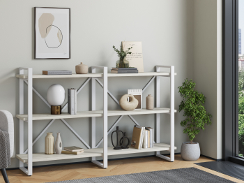 Стеллаж Айсберг Лофт 160х102-3 белый