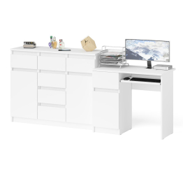 Комод-тумба Мори 1200.4 и левый компьютерный стол МС-1