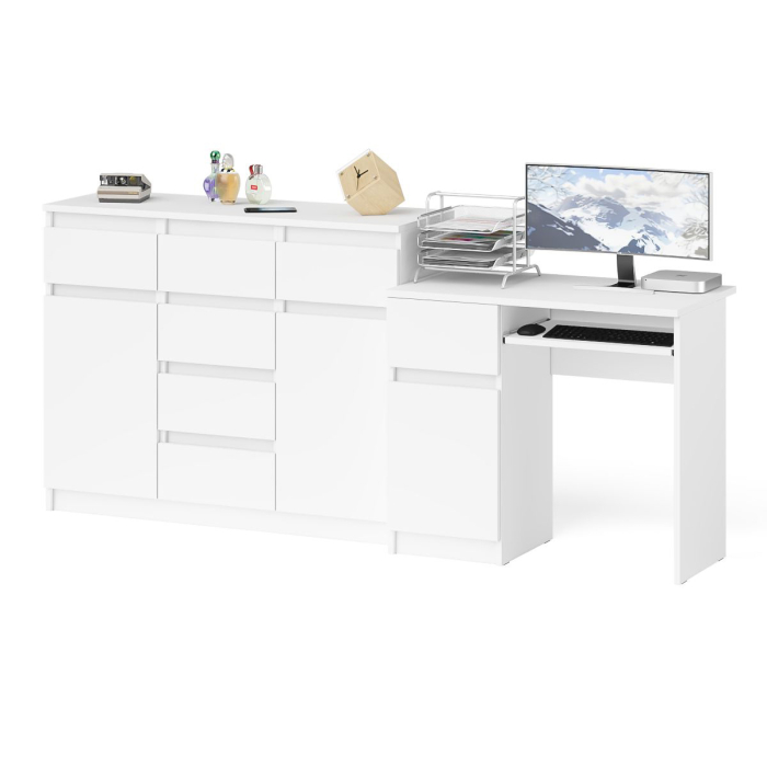 Компьютерные столы, Комод-тумба Мори 1200.4 и левый компьютерный стол МС-1