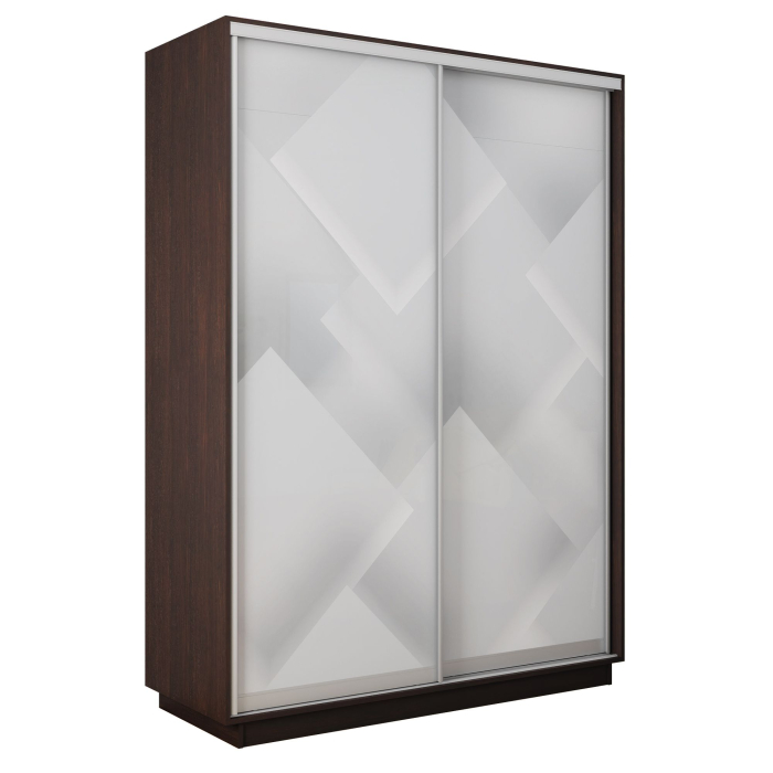 Шкафы-купе 2-х дверные, Шкаф-купе Экспресс 2-х дверный Фотопечать Квадрат Стекла 160х45х220