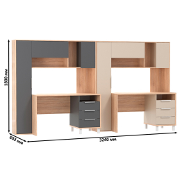 Компьютерные столы для домашнего офиса с тумбочками Комфорт 12.95N