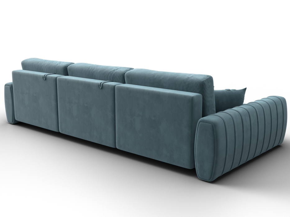 Диваны угловые в гостиную, Диван угловой Лига-057 НПБ Лонг угол левый, велюр SEVEN