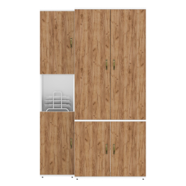 Шкаф для одежды глубокий и пенал две дверки и ниша Лидер-8