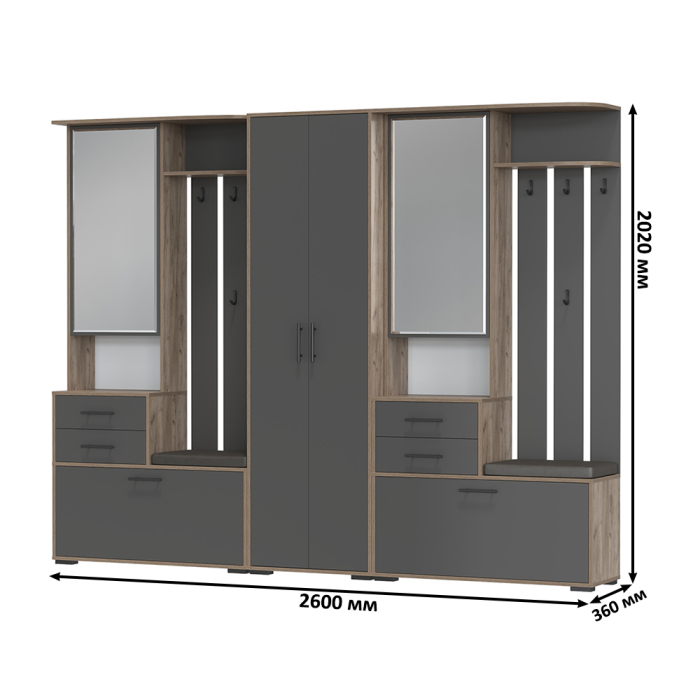 Прихожие, Модульная прихожая Домино № 3