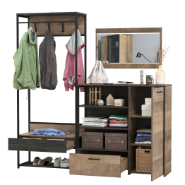 Прихожая Трувор с зеркалом и комодом-тумбой с дверкой