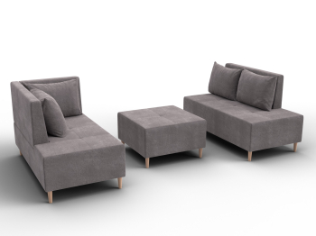 Диван угловой модульный с пуфом Лига-126 угол левый
