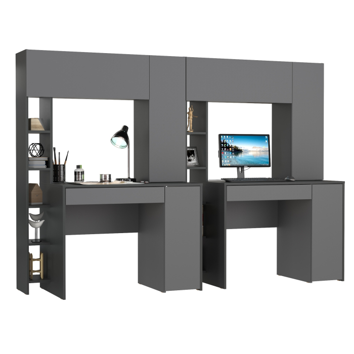 Прямые компьютерные столы, Два стола для домашнего офиса Mobi Комфорт 12.71