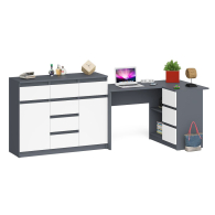 Компьютерные столы, Комод-тумба МК1200.4 с компьютерным угловым столом МС-16 правым Мори