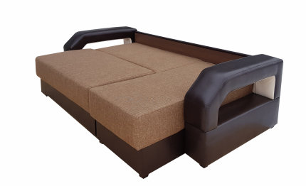 Диван угловой Манчестер 150 с подсветкой, правый, рогожка/экокожа