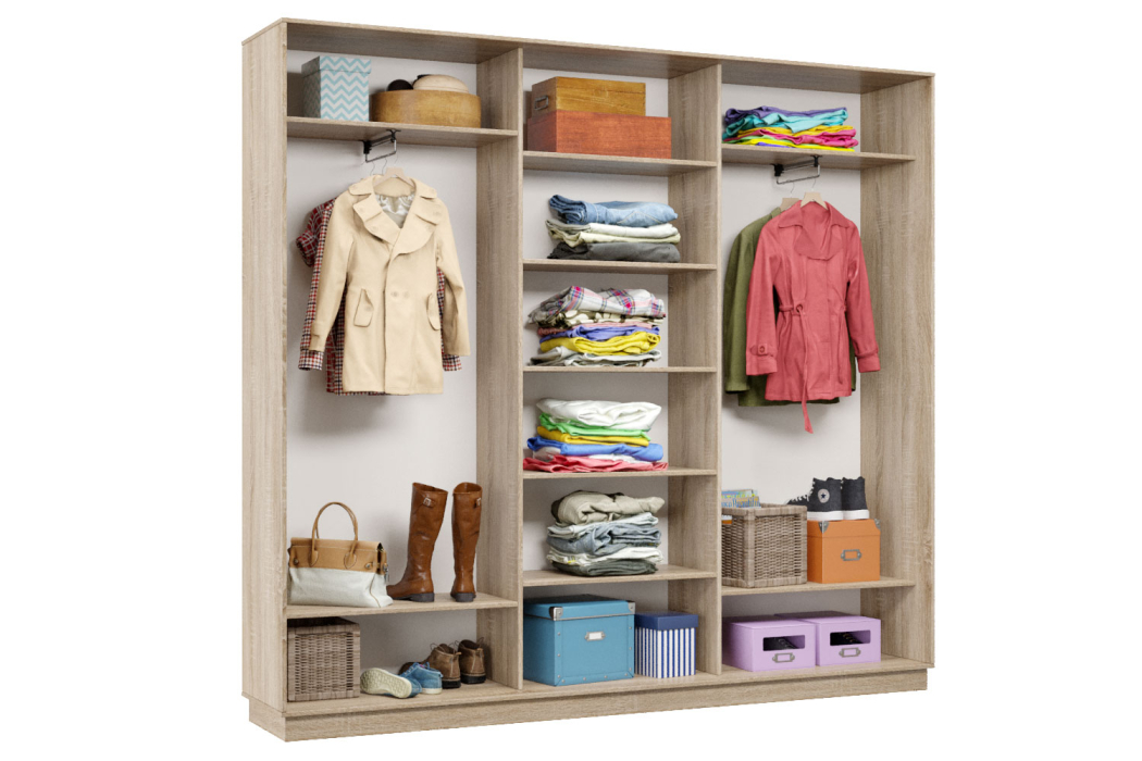 Шкафы-купе 3-х дверные, Шкаф-купе Премьер Лайт 53 (08;11;08) трехдверный