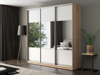 Шкаф-купе Айсберг 250 СОНОМА (белый/комбинированный)