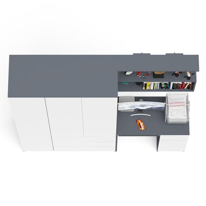 Домашние кабинеты, Шкаф-комод Мори МШ1200.1 со столом Мори МС-1 правый и полкой Мори 900