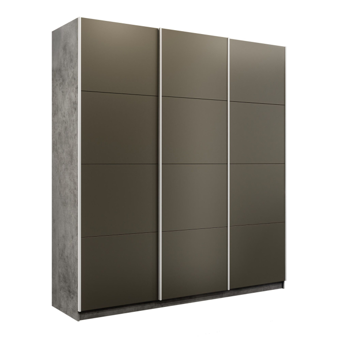 Шкафы-купе 3-х дверные, Шкаф-купе Прайм 3-х дверный Стекла хаки/Доводчики 180х57х230