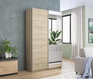 Шкаф Прайм дуо ДСП+зеркало 2300 х 1200 х 570