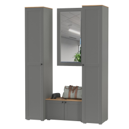 Тумба две дверки с зеркалом и два пенала в прихожую Остин