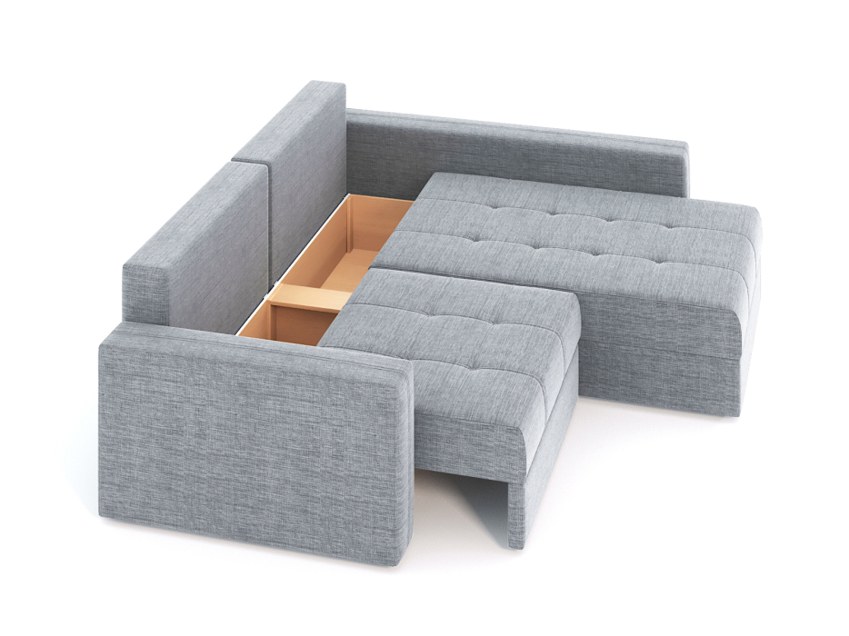 Диваны угловые в гостиную, Диван-кровать угловой Брест 2 секции еврокнижка, рогожка