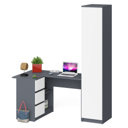 Пенал Мори МШ400.1 одна дверка и стол угловой компьютерный МС-16 левый