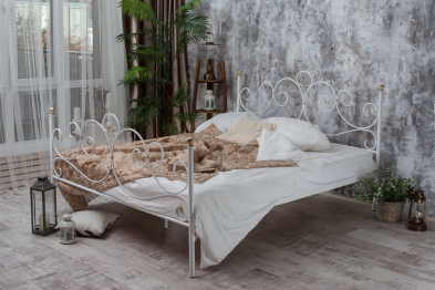 Кованая кровать Флоренция 1.6 с двумя спинками
