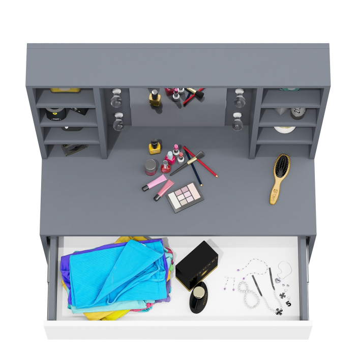 С зеркалом, Косметический стол с подсветкой 115