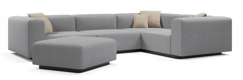 Диван угловой модульный нераскладной Наполи 3, велюр