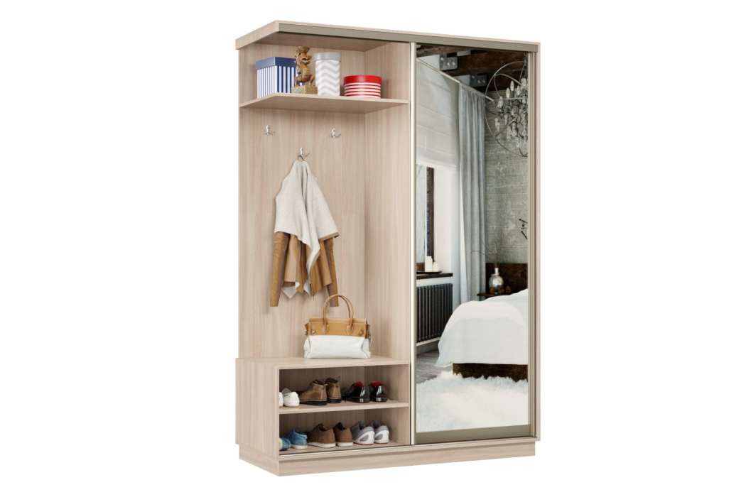 Шкафы-купе, Прихожая-купе Премьер 01 Ясень шимо светлый