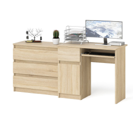 Стол компьютерный МС-1 левый с комодом на три ящика Мори