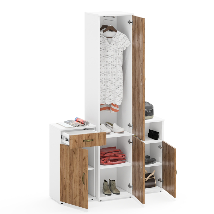 Домашние кабинеты, Тумба с ящиком и дверкой с пеналом 21Б и тумба с нишей Лидер-8