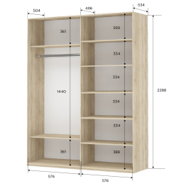 Шкаф-купе Прайм 2-х дверный Стекла хаки/Доводчики 120х57х230