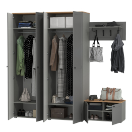 Два шкафа в прихожую и тумба с настенной вешалкой для одежды Остин