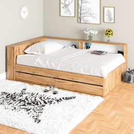 Ксения 1200 кровать с ящиками, ящиком для белья и прикроватным блоком для вещей