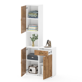 Тумба с выдвижным ящиком и дверкой и пенал с нишей Лидер-8.