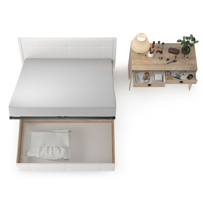 Спальные гарнитуры, Кровать Муссон 1600 с подъёмным основанием и туалетным столиком, 1600х2000 мм