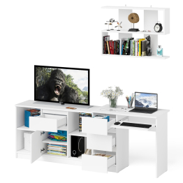 Тумба Мори МТВ1204.1 с компьютерным столом МС-6 левый и полкой 900