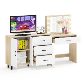 Столик туалетный с подсветкой СТ-4 и комод-тумба с ящиками 123-1204