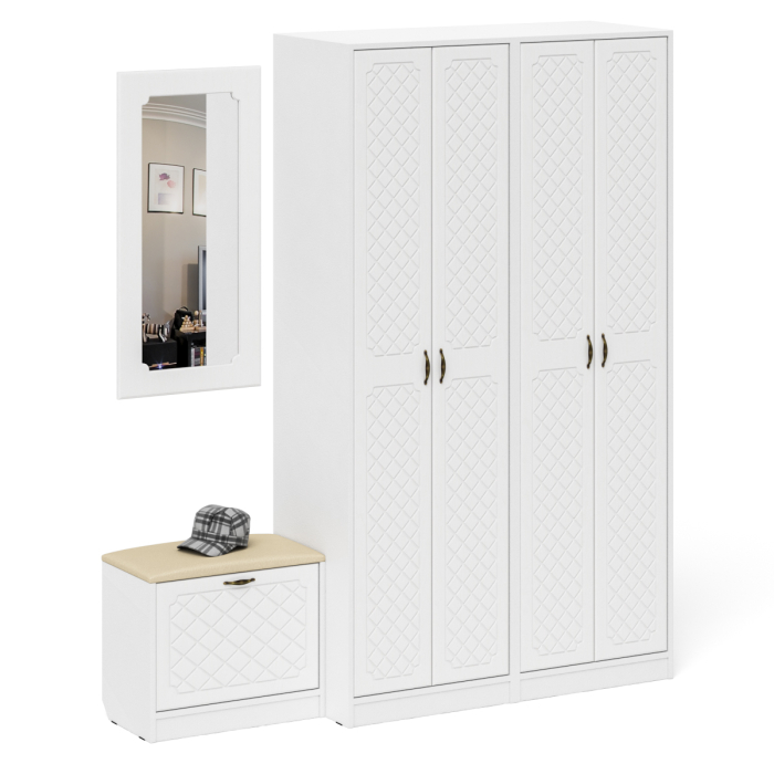 Прихожие, Прихожая П-6 компоновка № 8 МДФ фрезеровка ромб