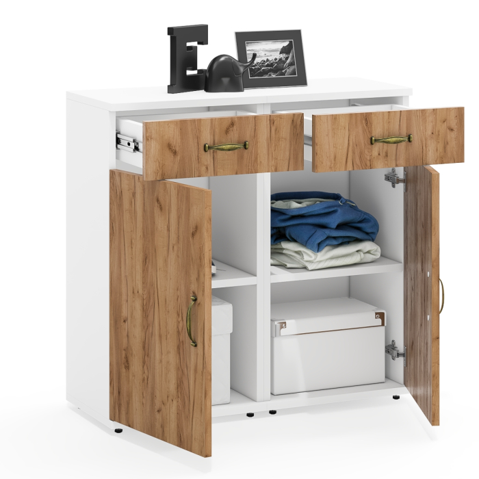 Комоды, Две тумбы с ящиком и дверкой Лидер-8.