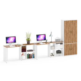 Шкаф для хранения Лидер-8 и два стола с нишей