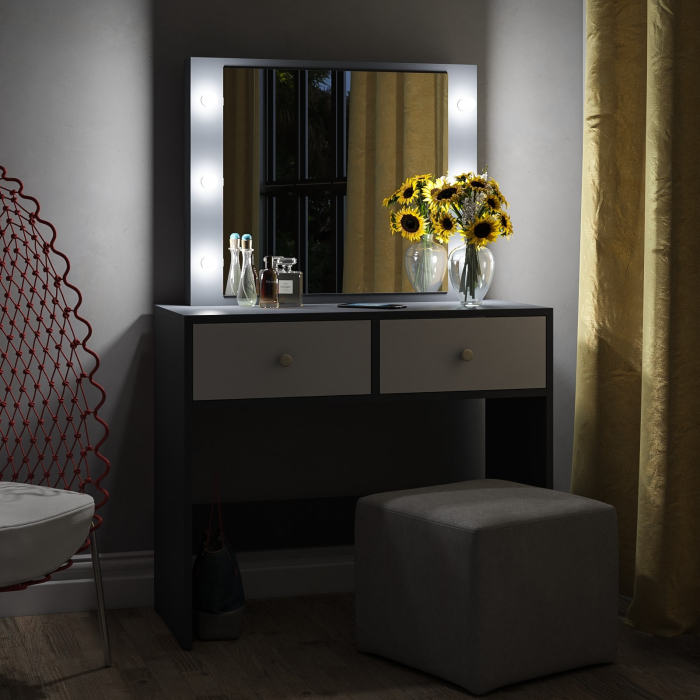 С зеркалом, Стол туалетный с подсветкой СТ-5