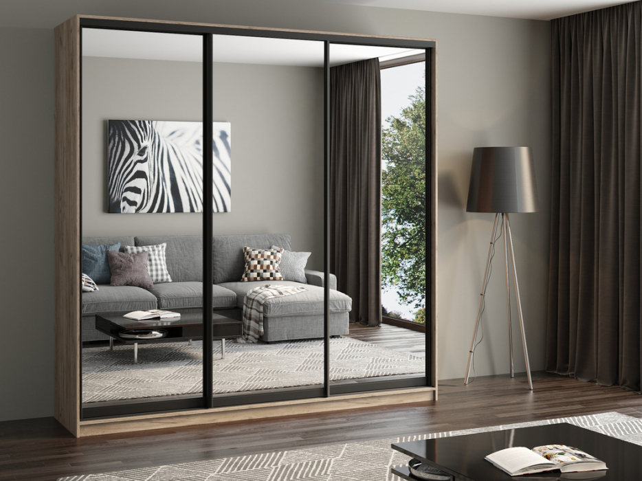 Шкафы-купе, Шкаф купе 3-х дверный АЙСБЕРГ ЛОФТ 240 /зеркало