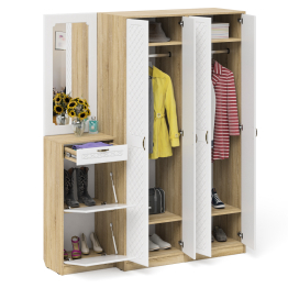 Модульная мебель в прихожую П-6 № 14 МДФ фрезеровка ромб