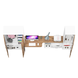 Столик-трансформер Лидер-8 со шкафом для одежды и вещей 20Б и узким пеналом для белья