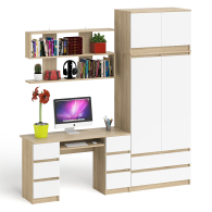 Домашние кабинеты, Шкаф-комод с антресолью Мори МШ900.1 со столом для работы и учёбы и книжной полкой