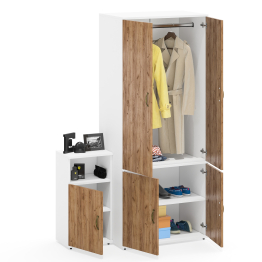 Шкаф глубокий с вешалкой и полкой и тумба с нишей 3.19 Лидер-8