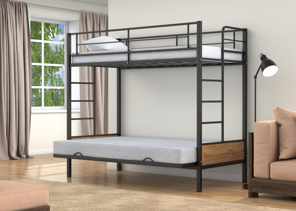 Для подростков, Двухъярусная кровать-диван Дакар 1 (вставки дуб ватан)