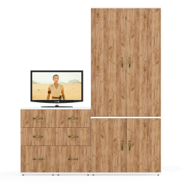 Мебель в бухгалтерию Лидер-8 из двух тумб с ящиками и шкафа МД 19Б