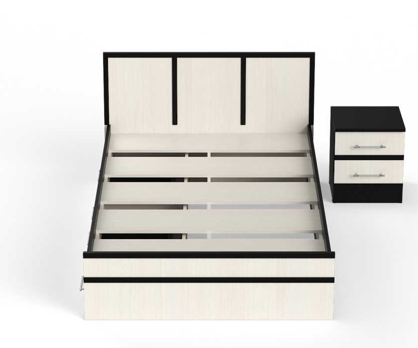 Спальные гарнитуры, Кровать с ящиками Сакура 1200 с прикроватной тумбой
