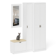 Прихожие, Тумба для обуви с сидением с зеркалом и пенал со шкафом П-6 № 26 МДФ фрезеровка прованс