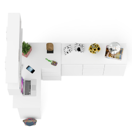 Стол компьютерный угловой МС-16 правый с навесной полкой и тумбой МК-1200.3 Мори