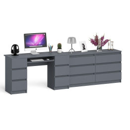 Стол компьютерный МС-2 на шесть выдвижных ящиков и комод МК1380 Мори